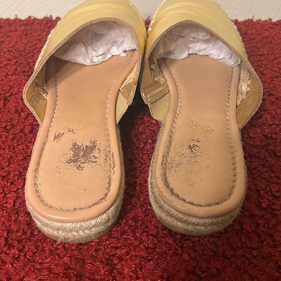 SAM EDELMAN-Gold Leather Espadrilles Slide Mules-Size 7 - Picture 5 of 17